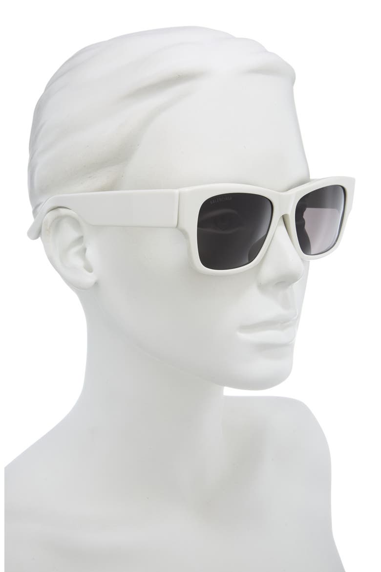 56mm Square Sunglasses, Alternate, color, WHITE WHITE GREY