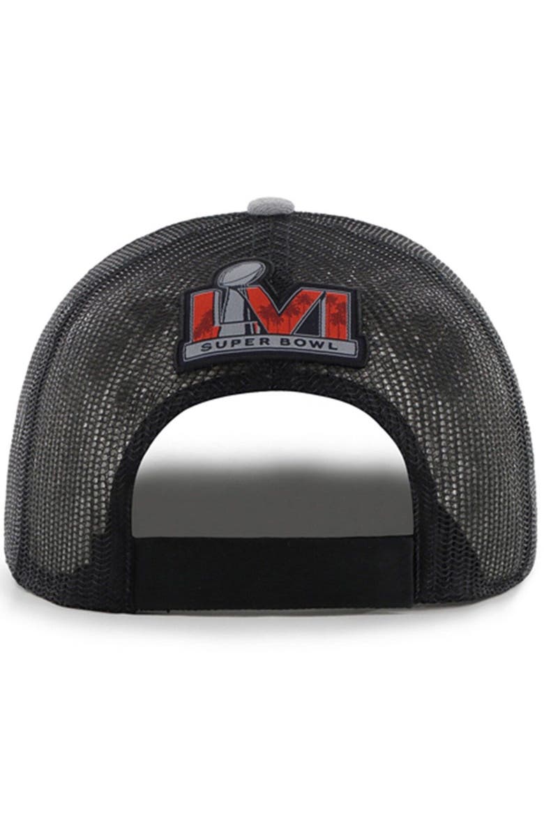 '47 Men's '47 Gray/Black Los Angeles Rams Super Bowl LVI Bound Aperture Trucker Adjustable Hat, Alternate, color, 