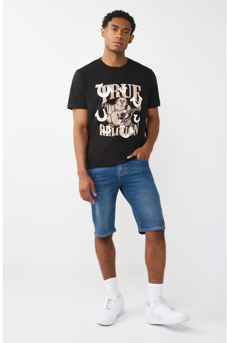 Ricky Straight Leg Denim Shorts, Alternate, color, MEDIUM BLAZE