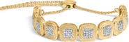 Haus of Brilliance 14k Yellow Gold Plated Silver 5/8 Cttw Diamond Composite Frame Bolo Bracelet