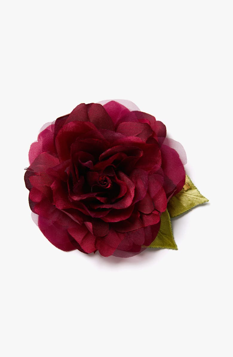 Helena Simon The Small Red Rose Floral Brooch, Main, color, Red