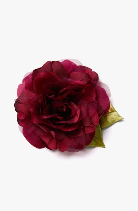 The Small Red Rose Floral Brooch