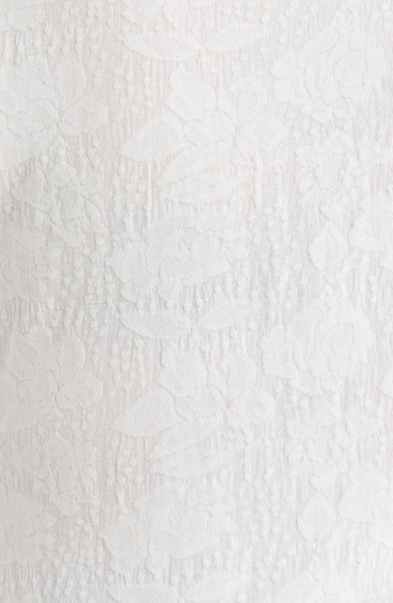 NIC+ZOE Lace Pattern Cotton Knit Top, Alternate, color, Paper White