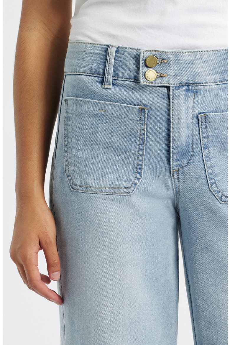Patch Pocket High Waist Wide Leg Jeans, Alternate, color, POWDER BLUE ARTISANAL