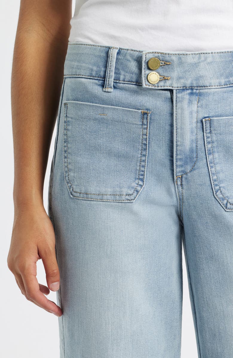 Wit & Wisdom High Waist Patch Pocket Wide Leg Jeans, Alternate, color, Powder Blue Artisanal
