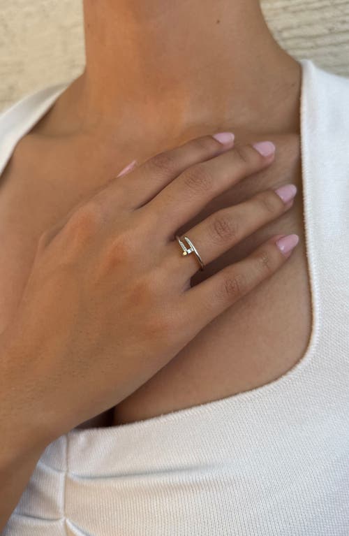 Adornia Crossover Nail Ring In Silver