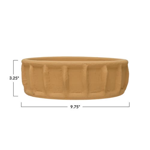 Storied Home Decorative Terra-cotta Bowl In Brown