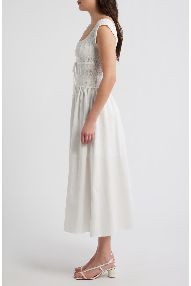 Cap Sleeve Midi Dress, Alternate, color, WHITE
