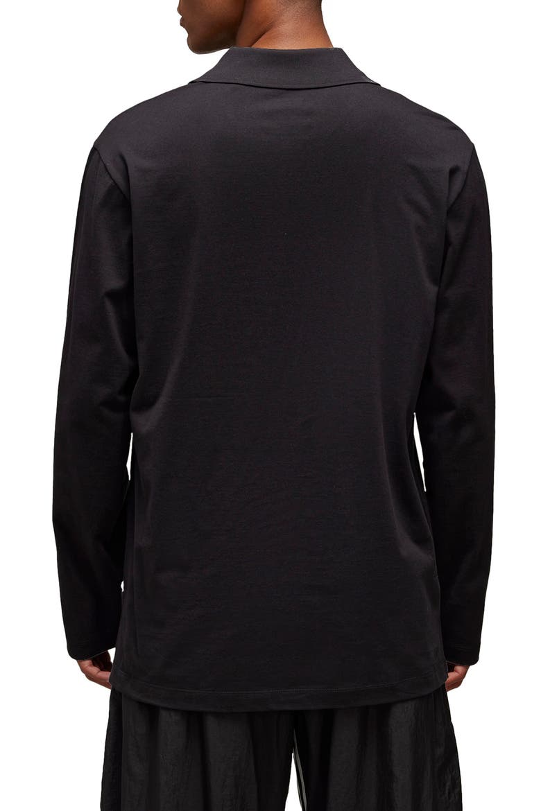 GFX Logo Long Sleeve Cotton Graphic Polo, Alternate, color, BLACK