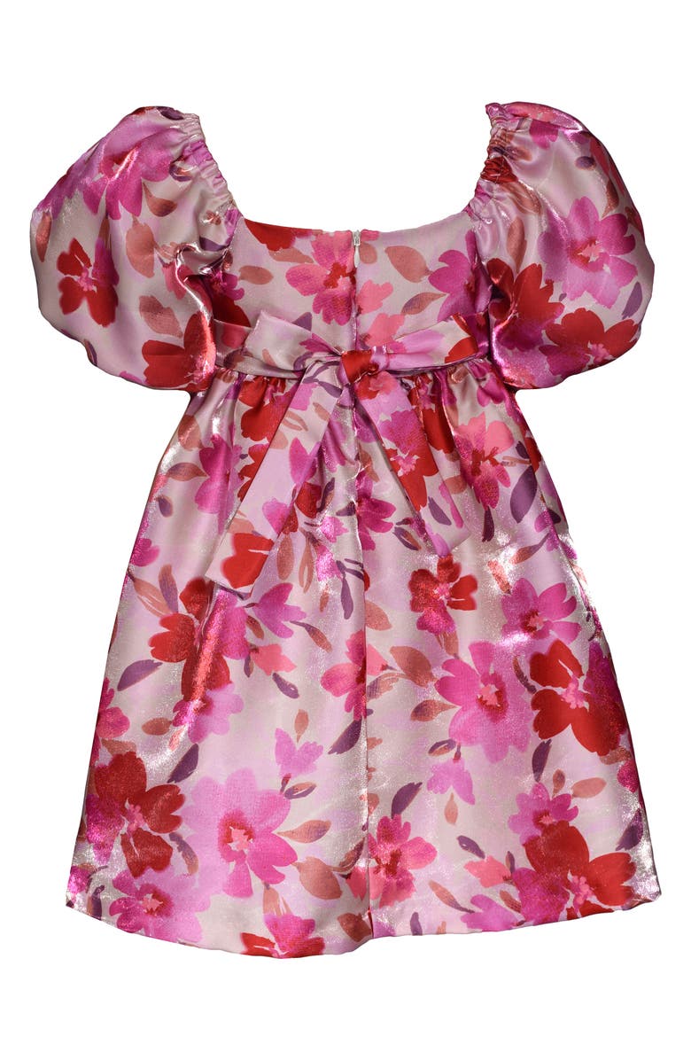Iris & Ivy Kids' Puff Sleeve Floral Jacquard Party Dress, Alternate, color,