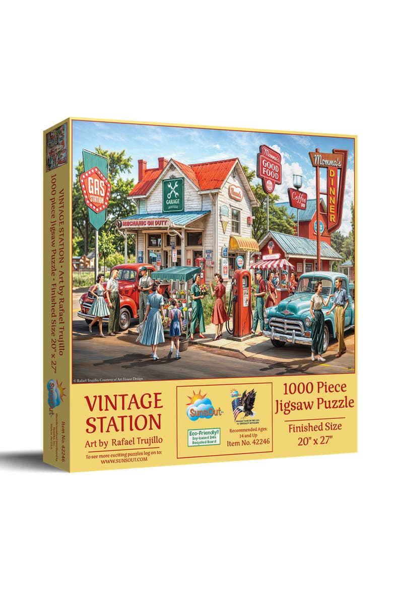 Vintage Station 1000 piece Jigsaw Puzzle for Adults, Main, color, Multicolor