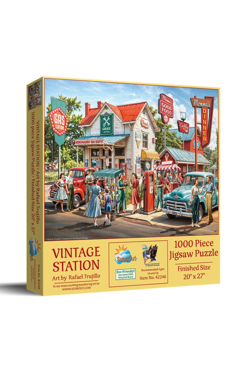 Sunsout Vintage Station 1000 piece Jigsaw Puzzle for Adults, Main, color, Multicolor