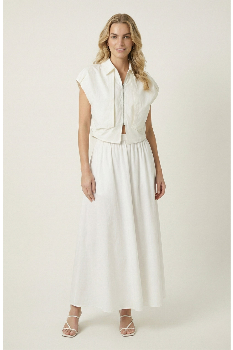 Cap Sleeve Cropped Top, Alternate, color, Off-White