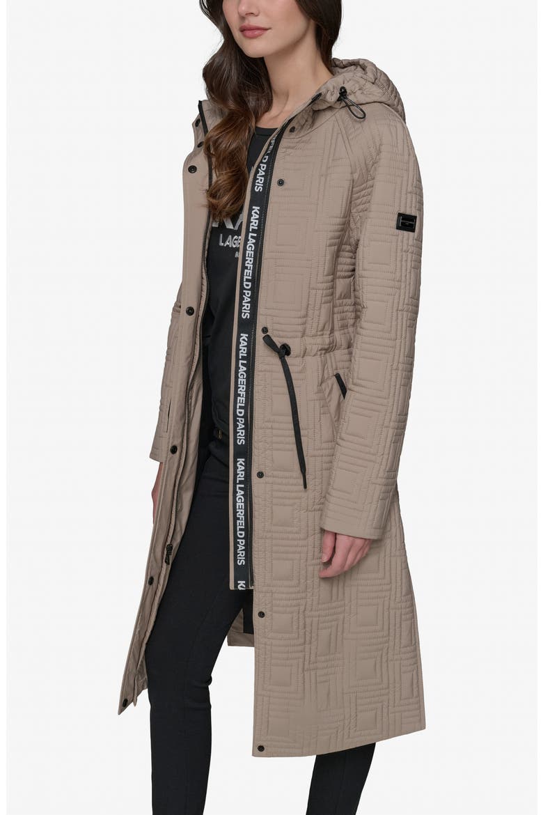 Double L Quilted Coat, Alternate, color, SAND