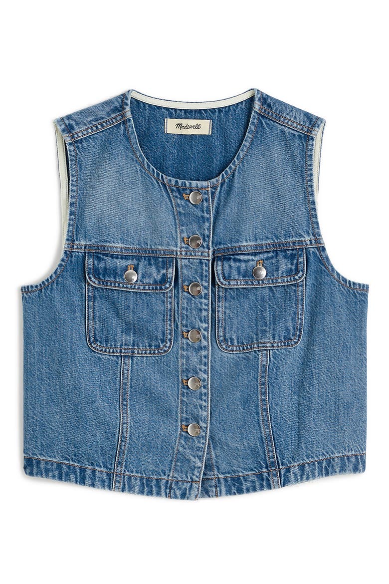 Crop Denim Vest, Alternate, color, ROBERTSON WASH