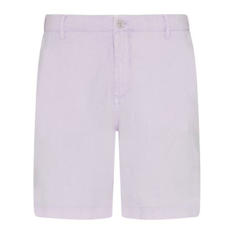 Men Mineral Dye Linen Bermuda Shorts