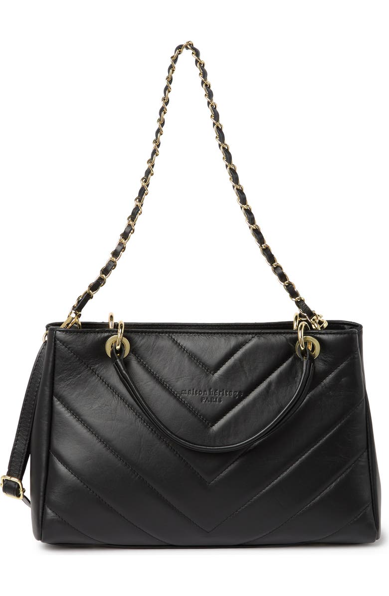MAISON HERITAGE Evi Sac Main Quilted Leather Shoulder Bag, Main, color,