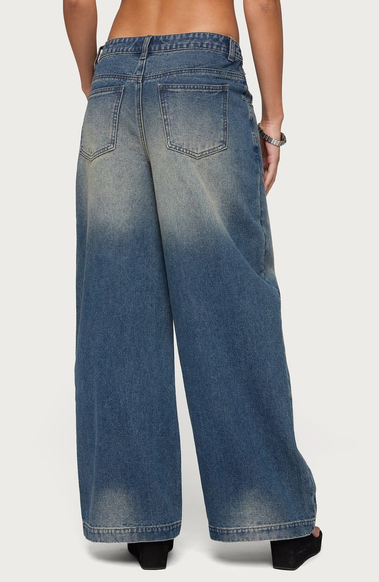 EDIKTED Sabira Low Rise Baggy Jeans, Alternate, color, Blue-Vintage-Washed
