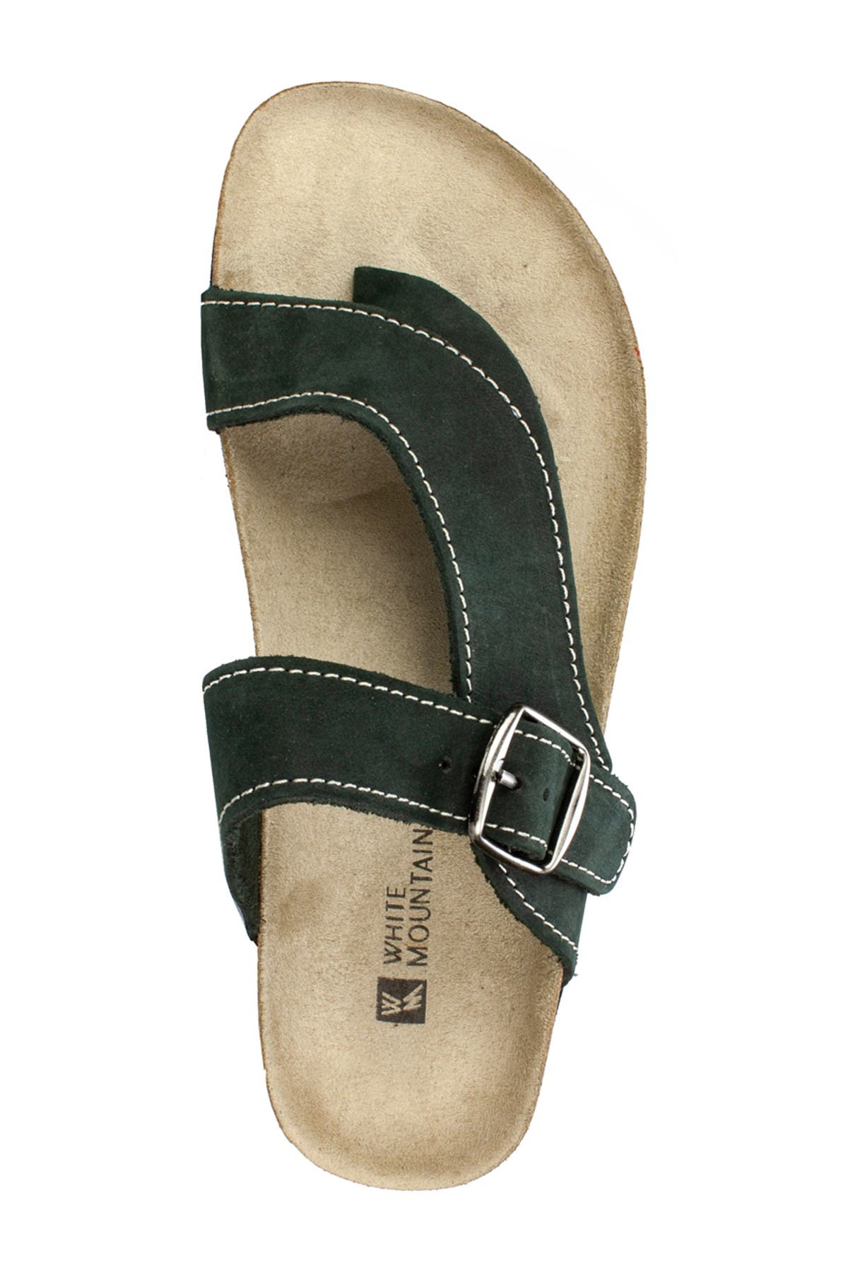 White Mountain Footwear Carly Leather Footbed Sandal, Alternate, color, Black/Nubuk