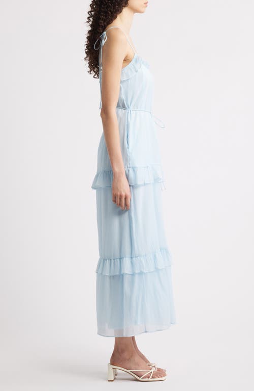 Julia Jordan Crinkle Chiffon Maxi Dress In Blue