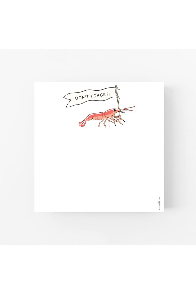 Shrimp "Don't Forget" 6" x 6" Notepad, Main, color, Multi-Pack