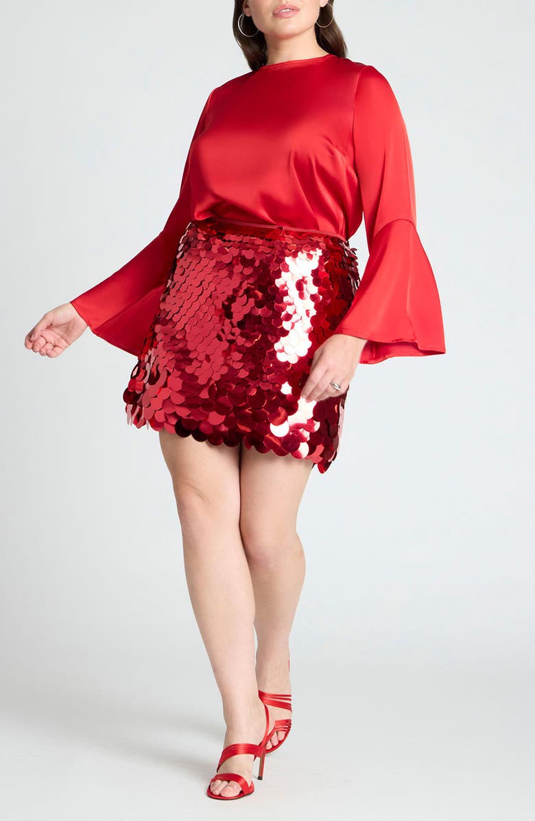 ELOQUII Paillette Miniskirt, Alternate, color, 