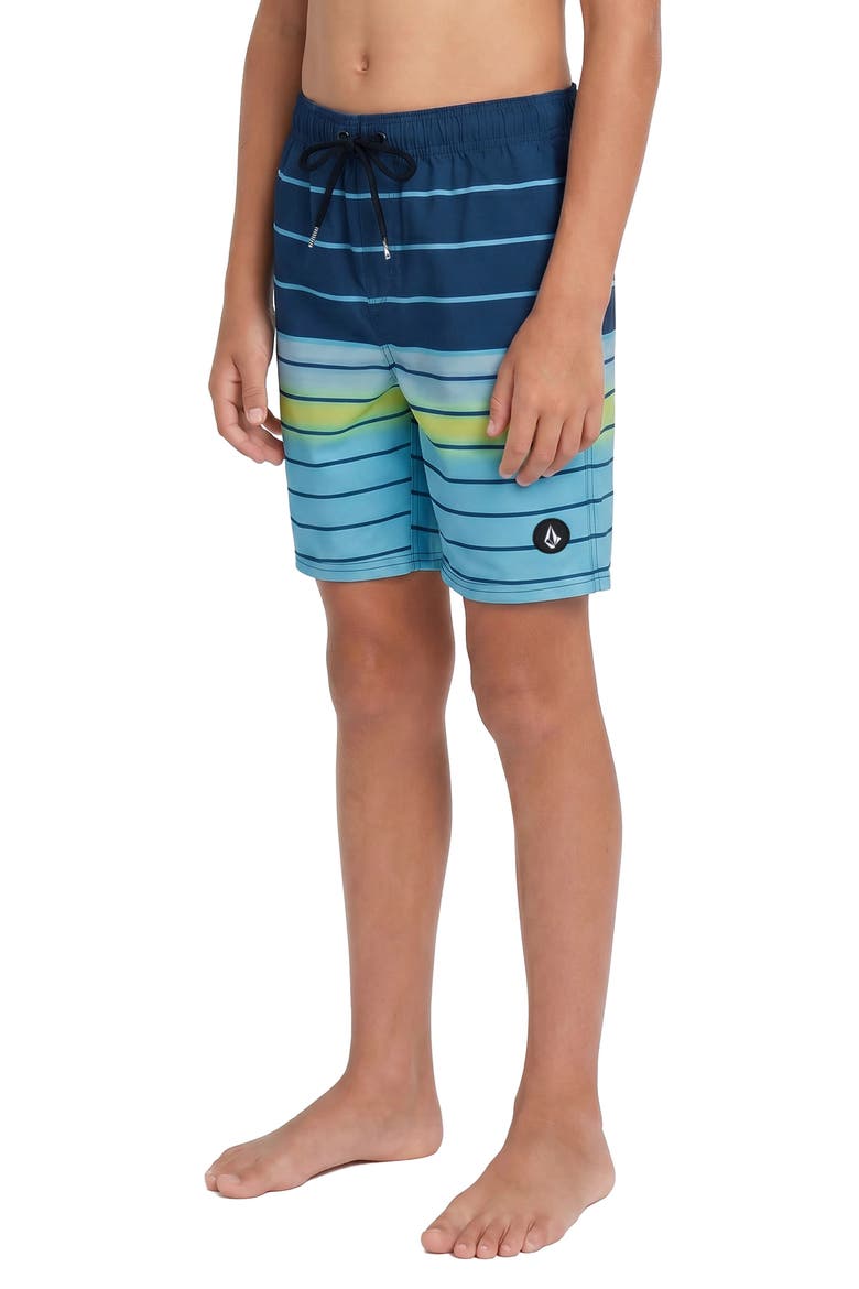 Kids' Manic Mod Quarta Ombre Stripe Board Shorts, Alternate, color, DEEP BLUE