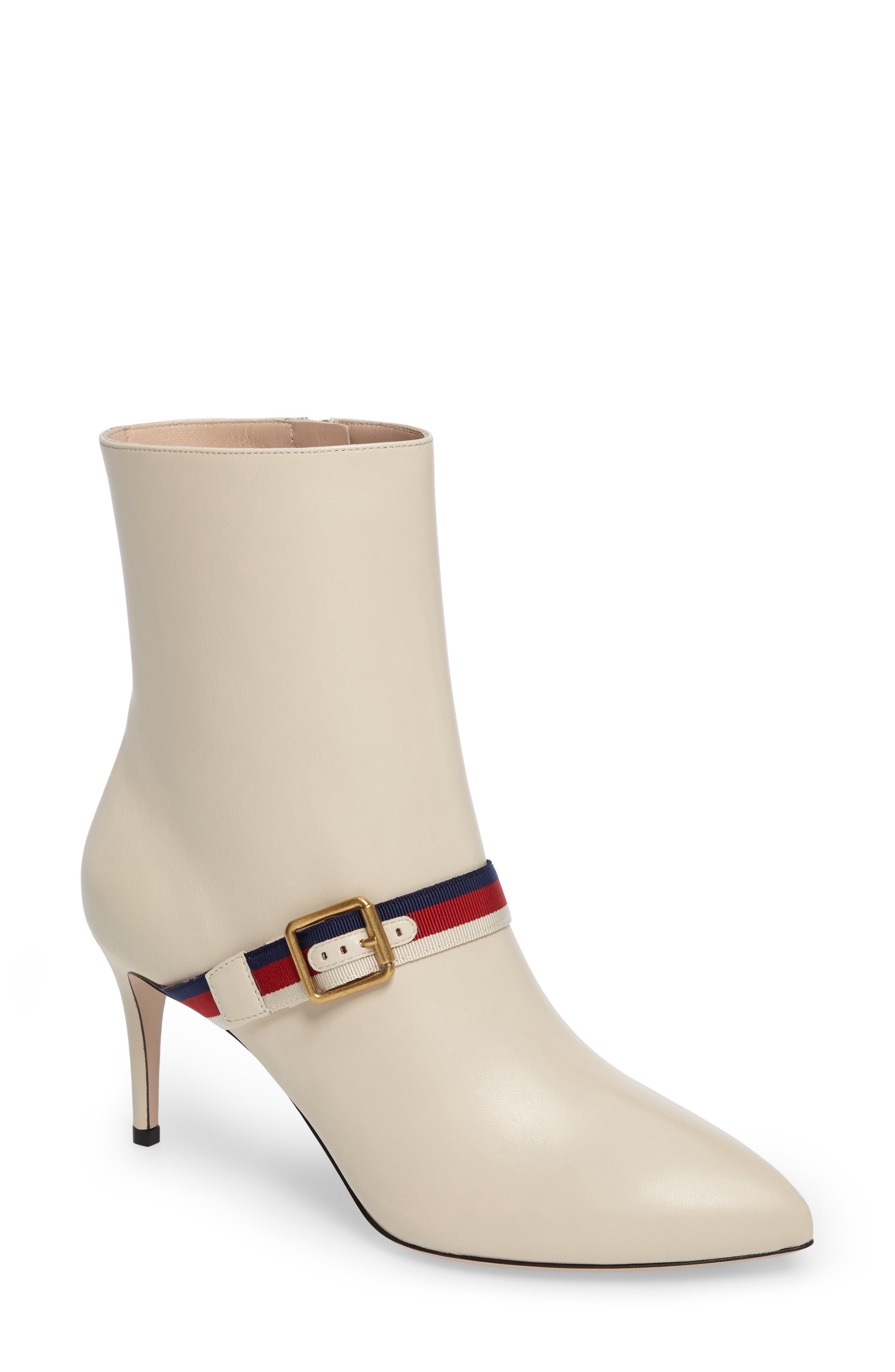 Sylvie Strap Ankle Boot, Main, color, WHITE LEATHER