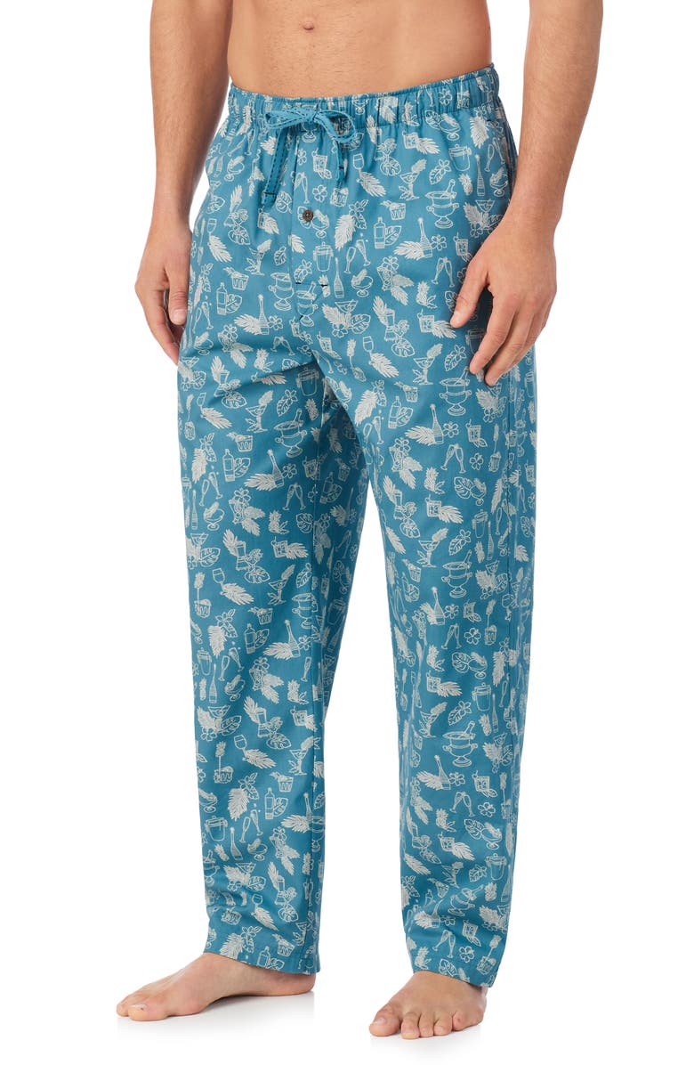 Tommy Bahama Woven Cotton Drawstring Pajama Pants, Alternate, color, Blue Multi