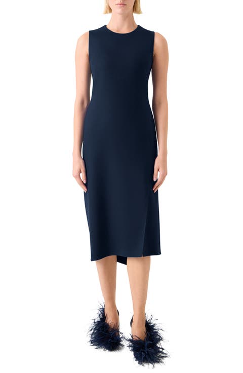 Double Face Wool Flannel Sheath Dress