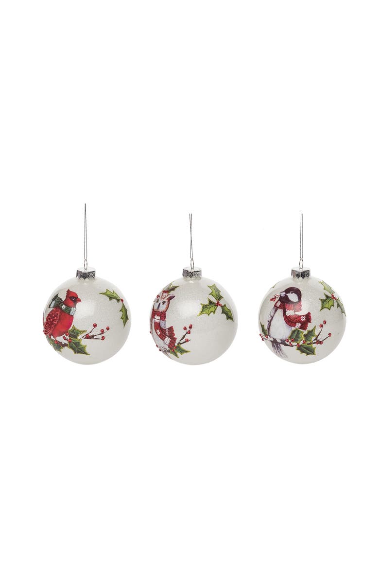 Transpac Multicolored Christmas Scarf Bird Ornament Set of 3, Alternate, color, Multicolored