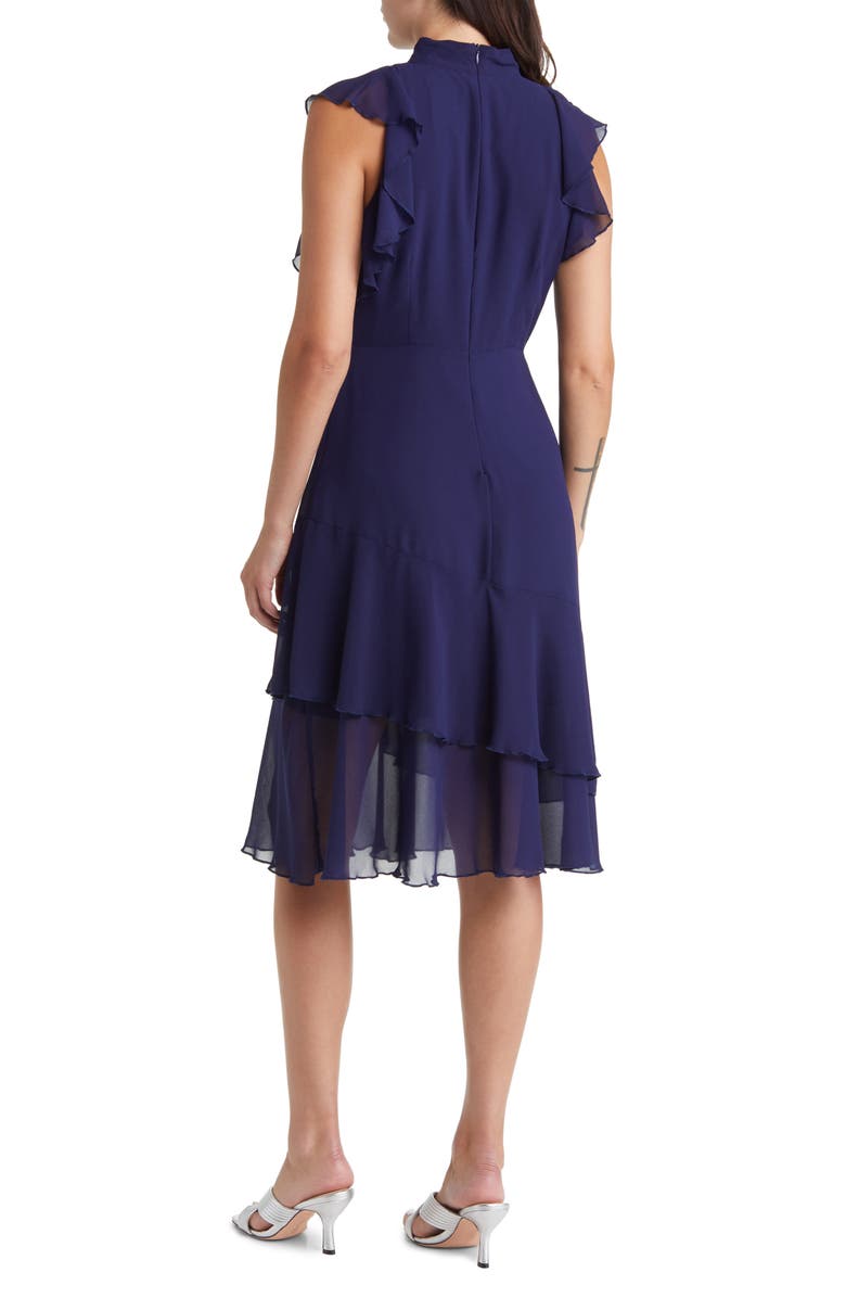 Sam Edelman Ruffle Mock Neck Midi Dress, Alternate, color, 