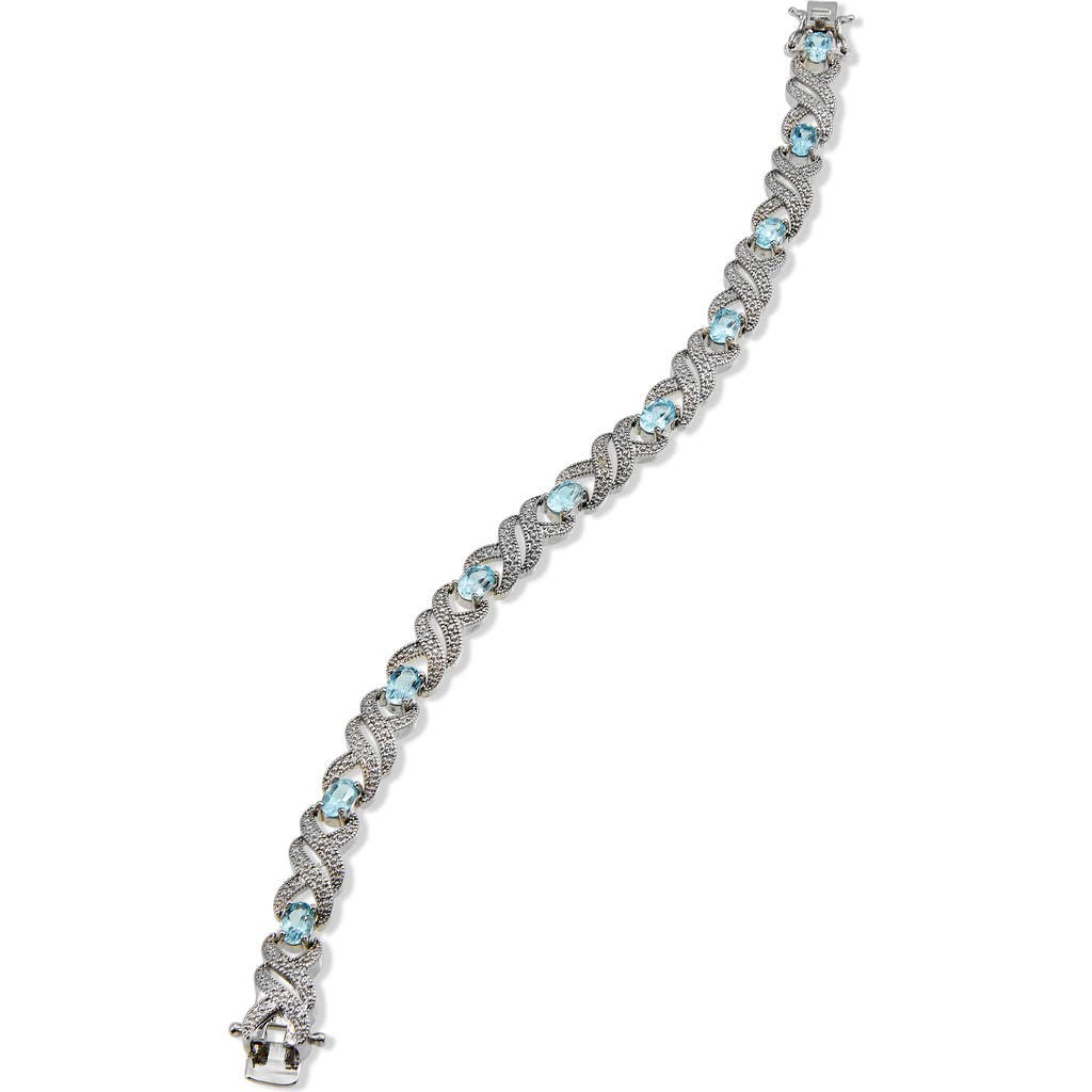 Savvy Cie Jewels Diamond & Blue Topaz Bracelet In Silver