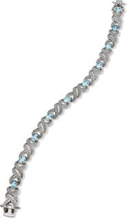 SAVVY CIE JEWELS Diamond & Blue Topaz Bracelet