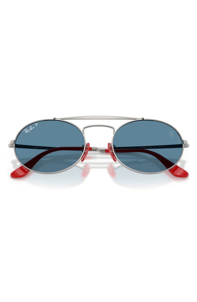 Ray-Ban x Ferrari 54MM Polarized Oval Sunglasses, Alternate, color,