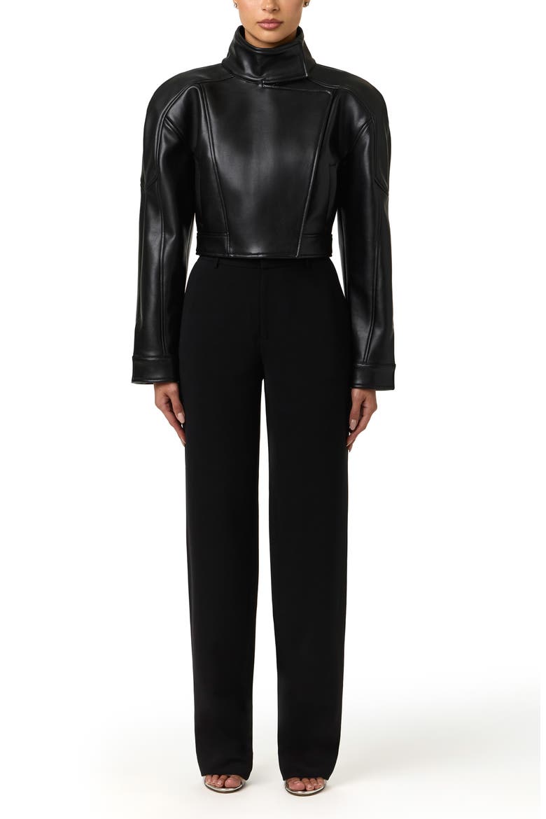 High Waist Suiting Pants, Alternate, color, BLACK