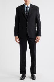 Jack Victor Stacie Trim Fit Solid Black Wool Suit