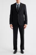 Jack Victor Stacie Trim Fit Solid Black Wool Suit