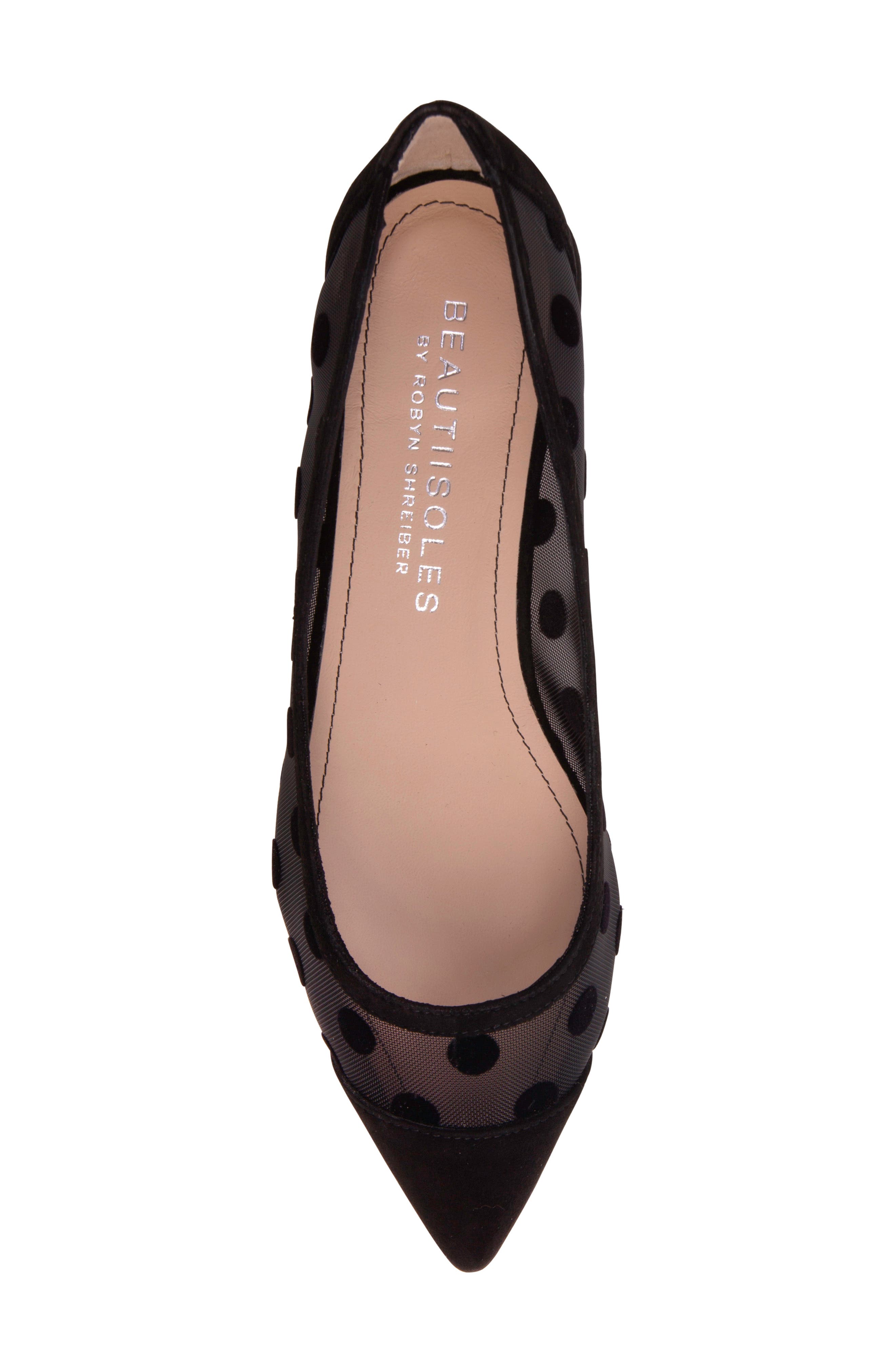 BEAUTIISOLES Blake Pointed Cap Toe Flat, Alternate, color, Black