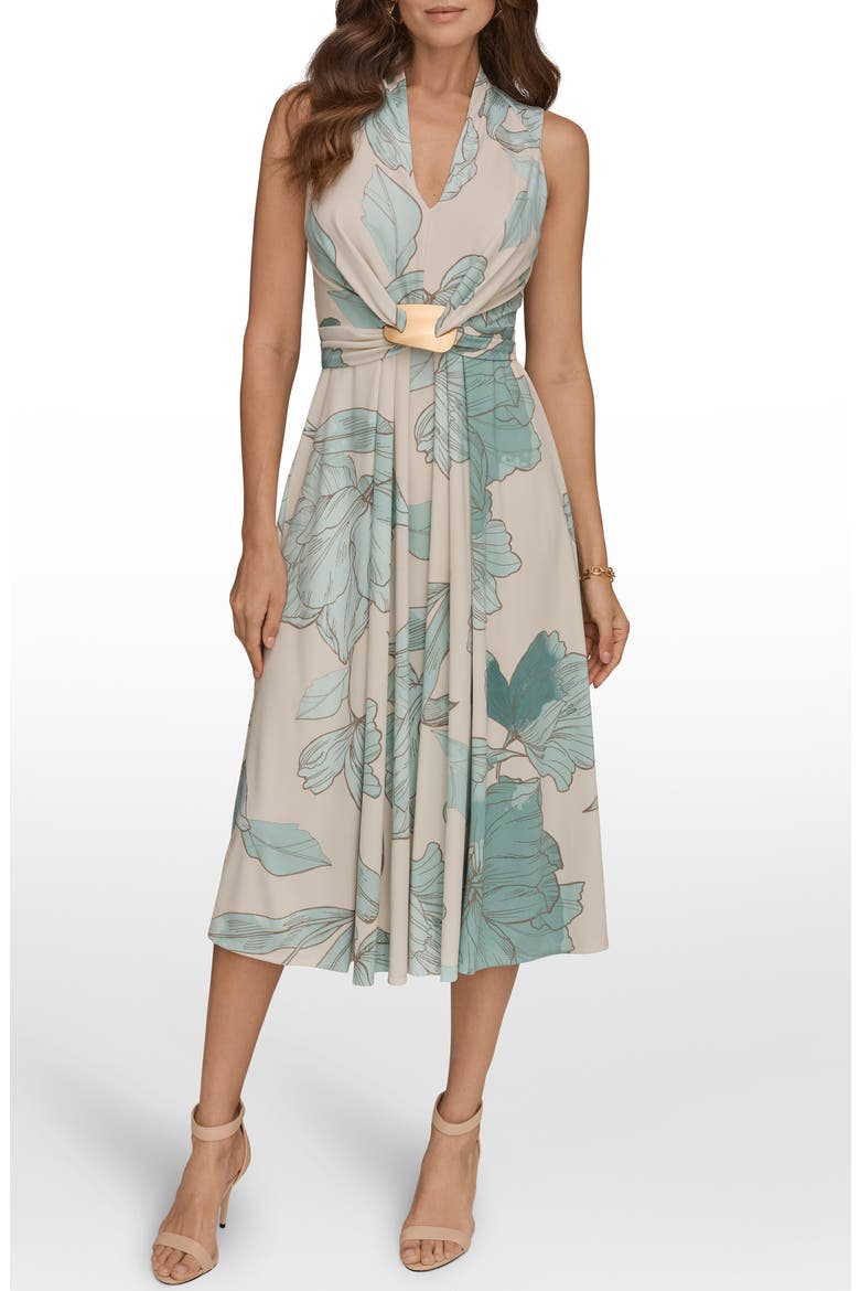 donna karan a line dress Donna Karan Women's Satin Midi A-Line Halter Dress in Kiwi Green, Size 12