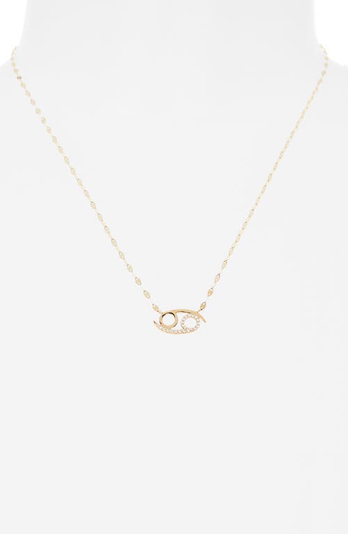 Lana 14k Gold Diamond Zodiac Cancer Pendant Necklace In Gold