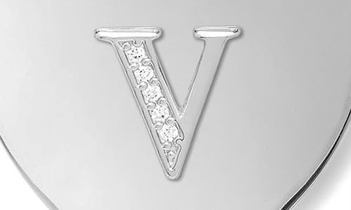 Melinda Maria Love Letters Initial Heart Medallion Necklace In Silver V
