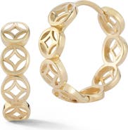 Ember Fine Jewelry 14K Gold Open Work Huggie Hoop Earrings