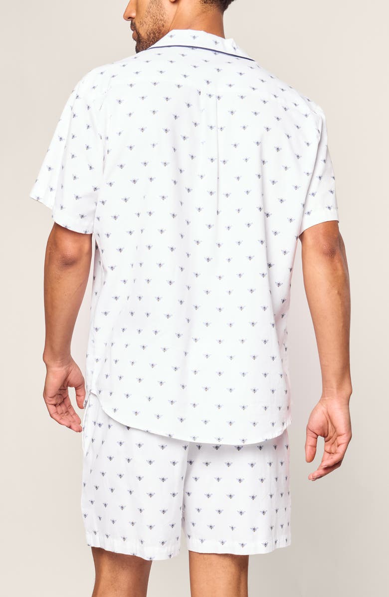 Petite Plume Buzzing Bees Cotton Short Pajamas, Alternate, color, White