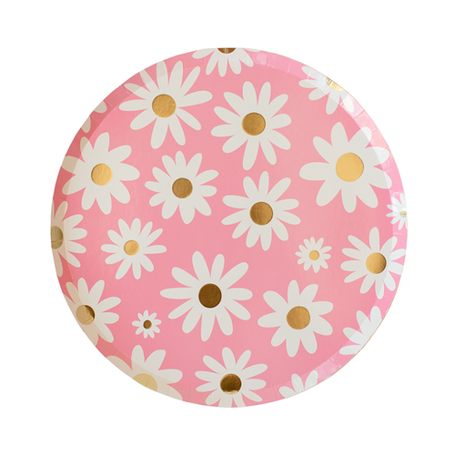 Jollity & Co Peace & Love Daisy Dinner Plates In Assorted Pre-pack