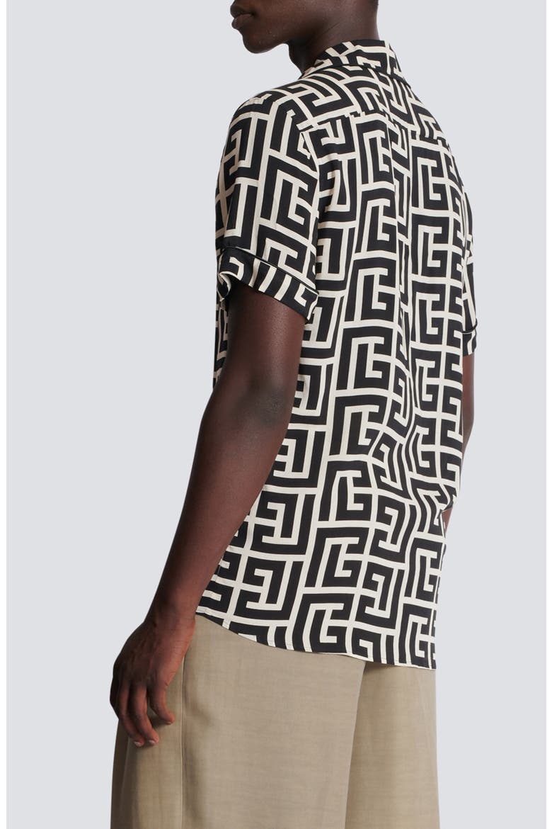 Macro Monogram Pajama Shirt, Alternate, color, GFE IVORY/ BLACK