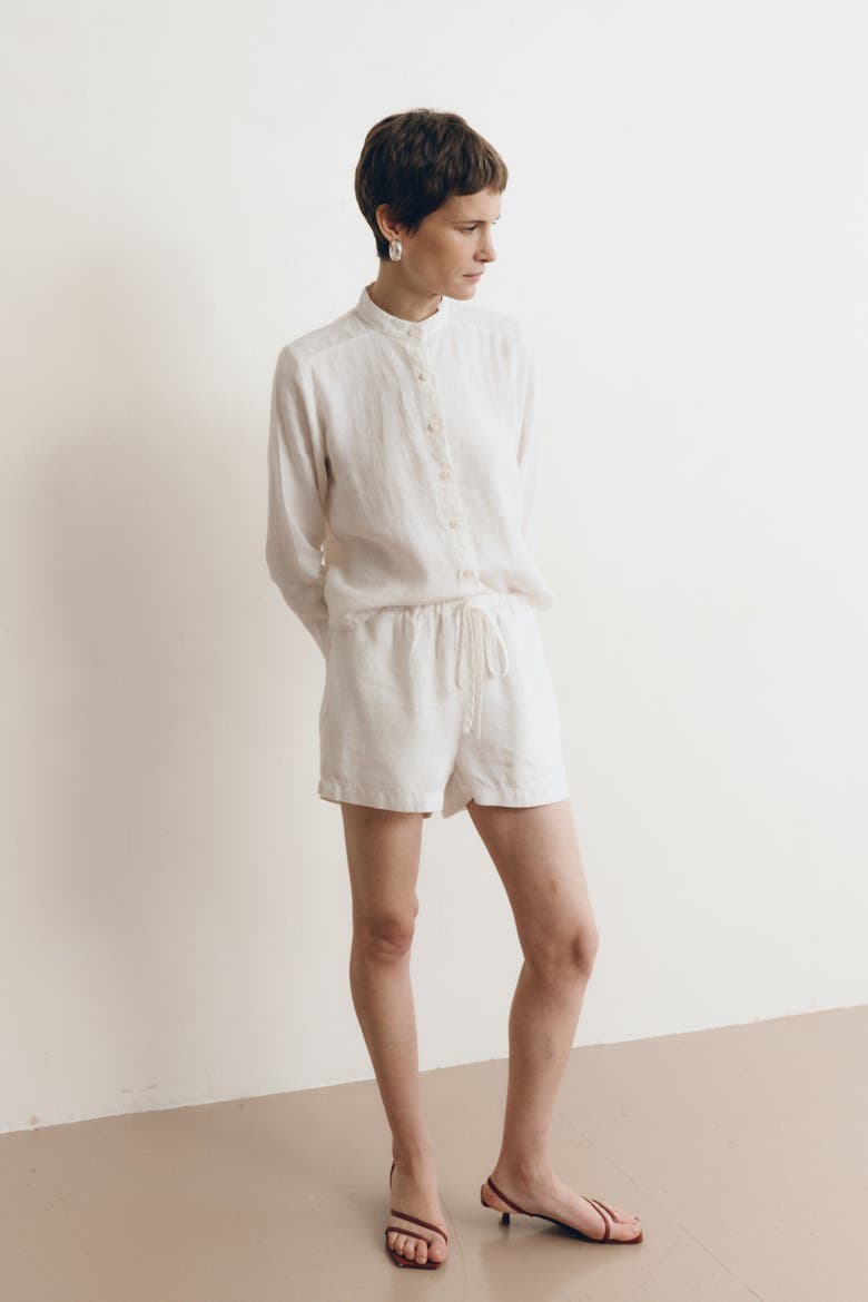 Alma Linen Shirt, Alternate, color, White