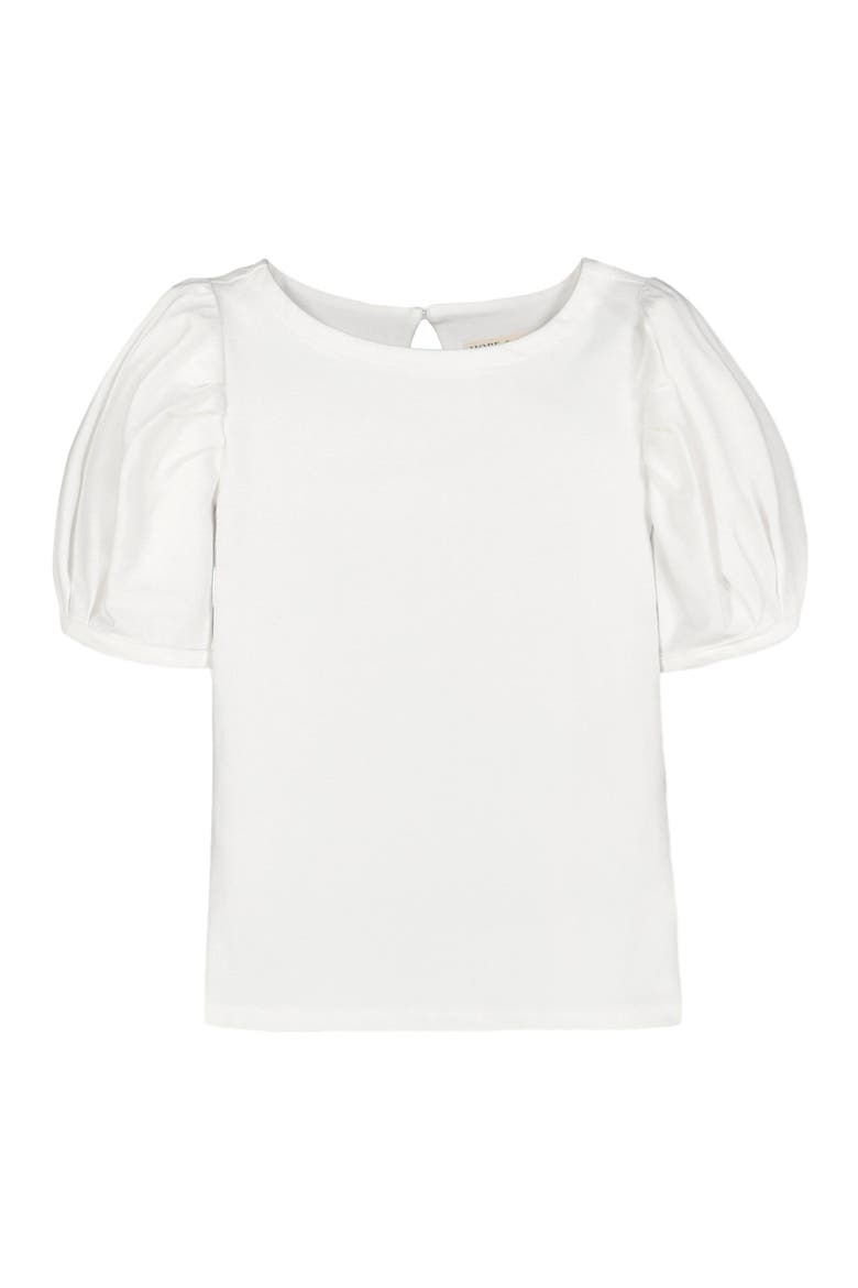 Baby Girls' Bubble Sleeve Knit Top, Infant, Alternate, color, White Bubble Sleeve
