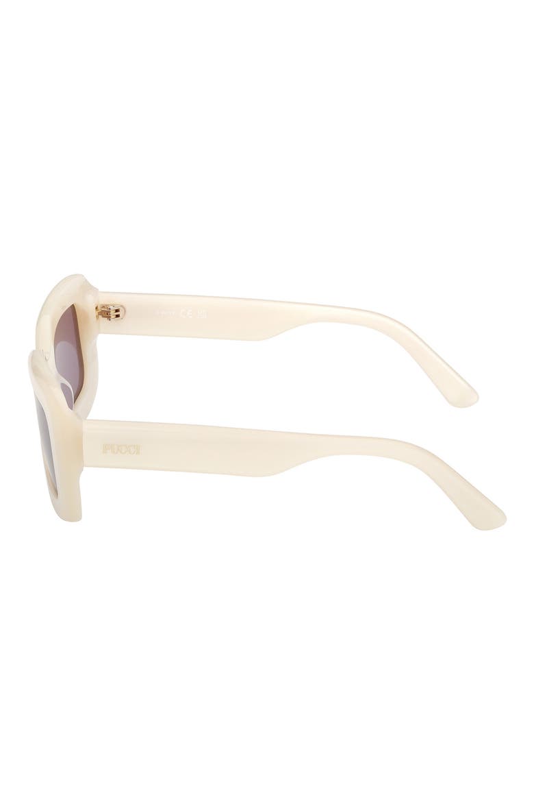 52mm Rectangular Sunglasses, Alternate, color, PEARL IVORY / LIGHT VIOLET