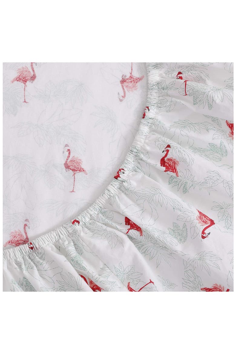 Wrapped Up Cotton Percale Sheet Set, Alternate, color, RED/ GREEN